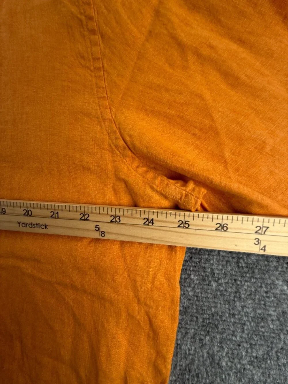 NWT Banana Republic Orange All Linen Button Up Shirt Long Sleeve XL Untucked Fit